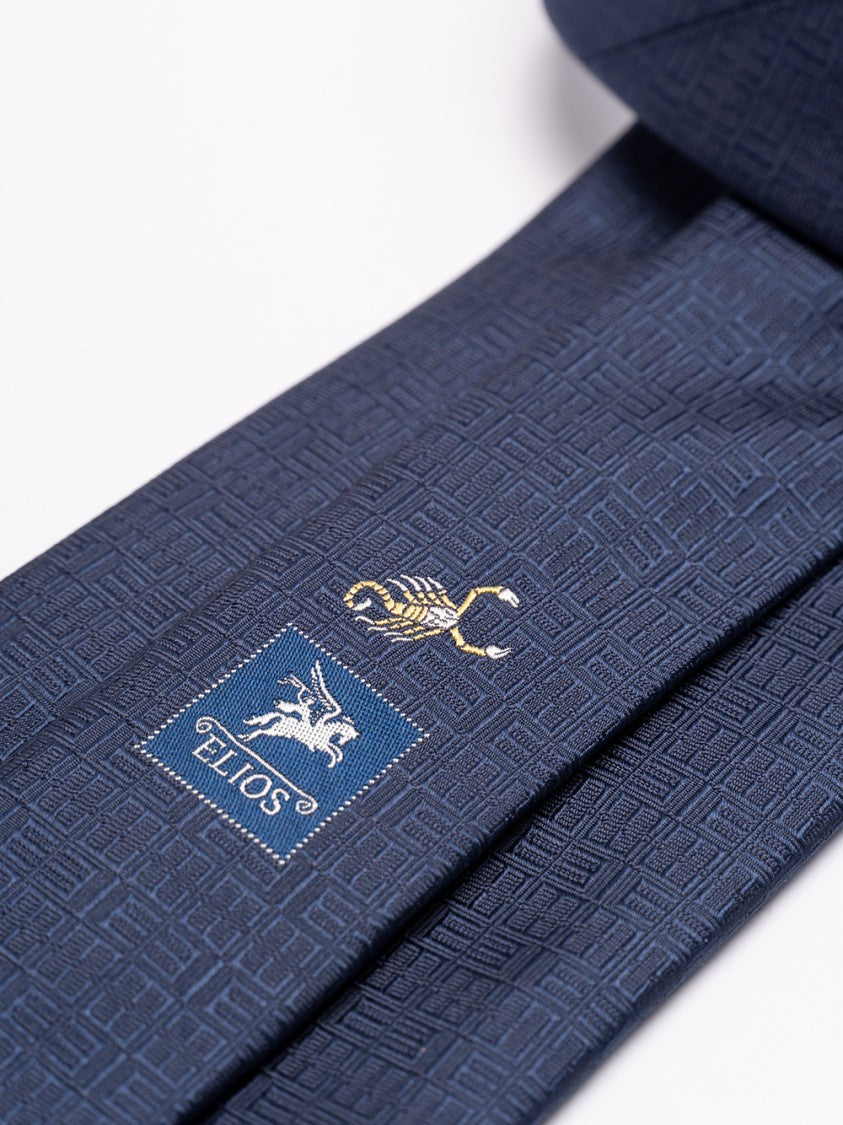 Elios Silk Tie Embroidered With Zodiac Sign