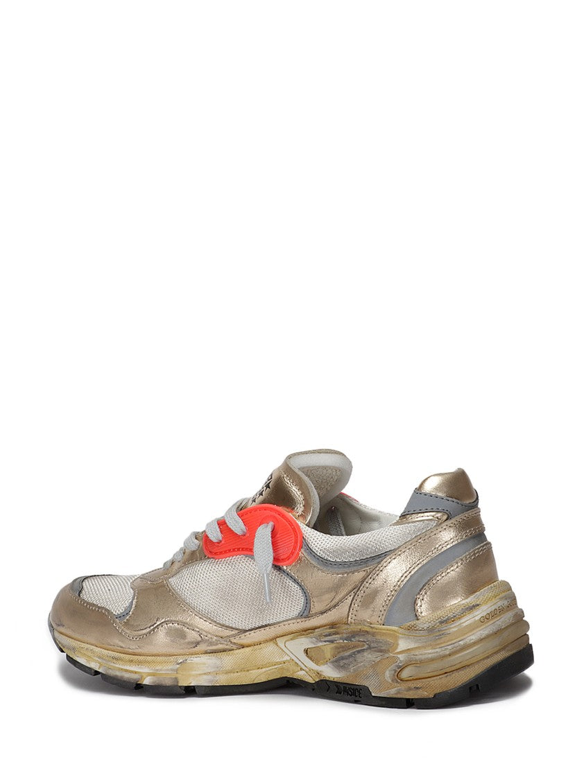 Golden Goose Vintage-Finish Golden Leather Sneakers