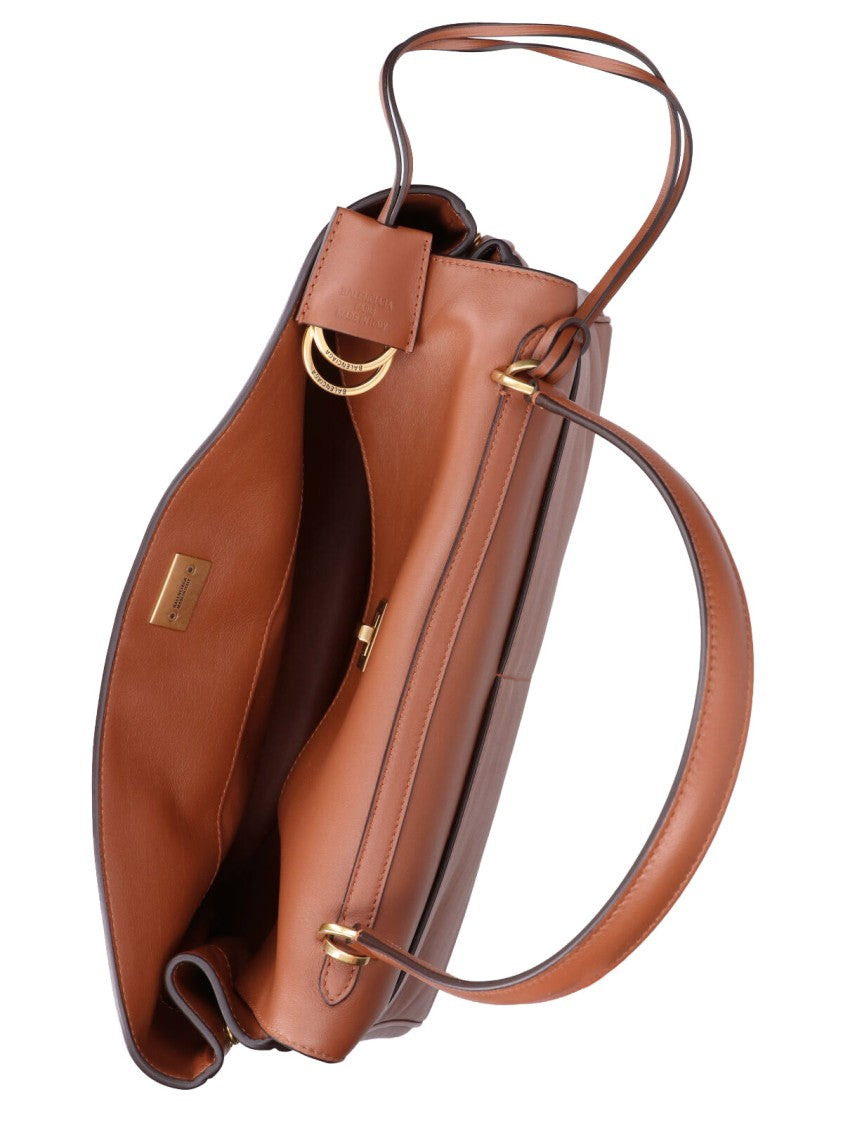 Balenciaga Brown Rodeo Medium Calfskin Leather Handbag