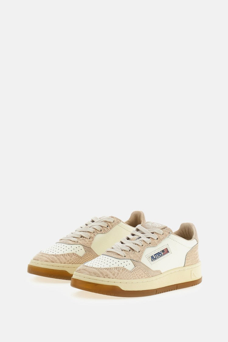 Autry Medalist Low Croc-Effect Leather Sneakers