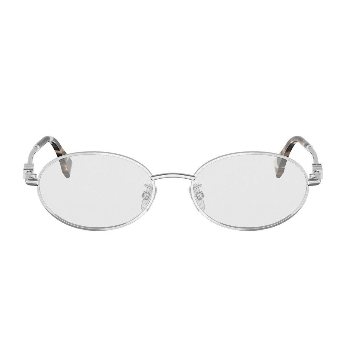 Fendi Silver Fendigraphy Metal Oval Sunglasses