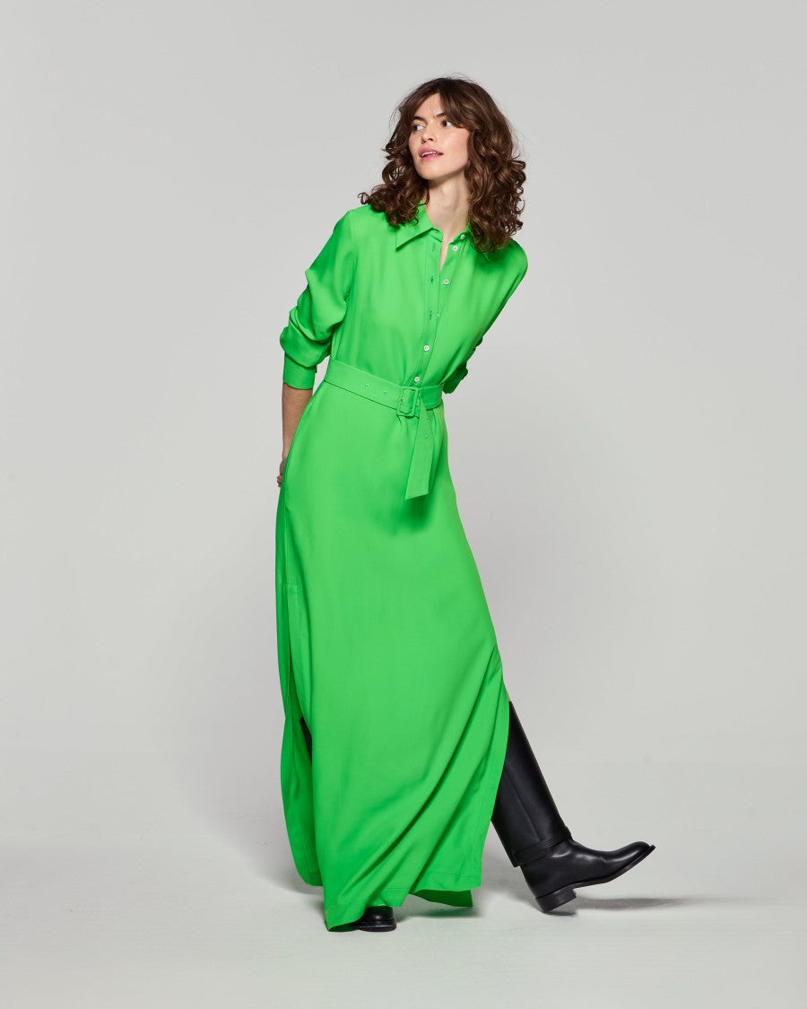 Serena Bute Classic Shirt Dress - Bright Green