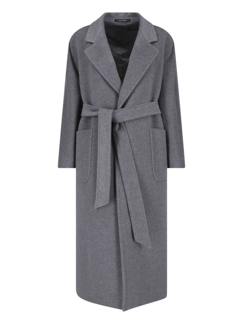 Tagliatore Grey Charlize Cashmere Belted Long Coat