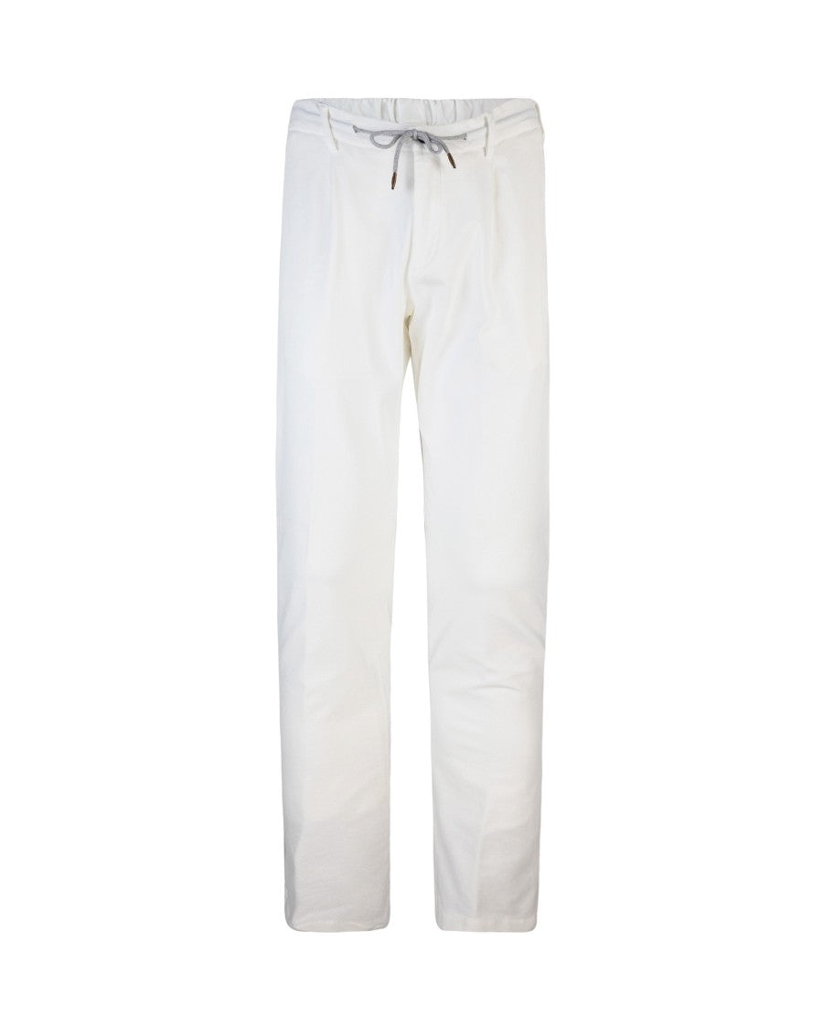 Eleventy Cotton-Blend Stretch Front-Pleated Drawstring Casual Pants