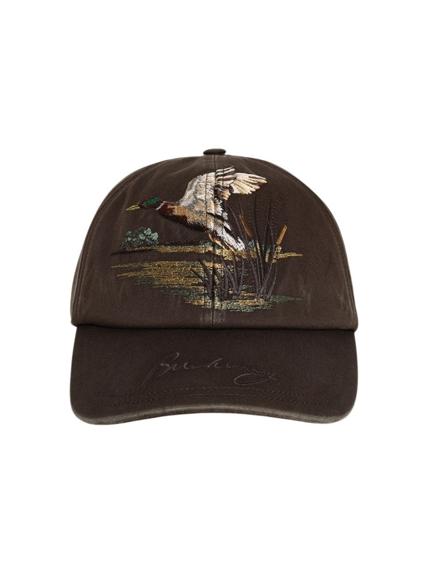Burberry Duck Gabardine Baseball Cap Juniper