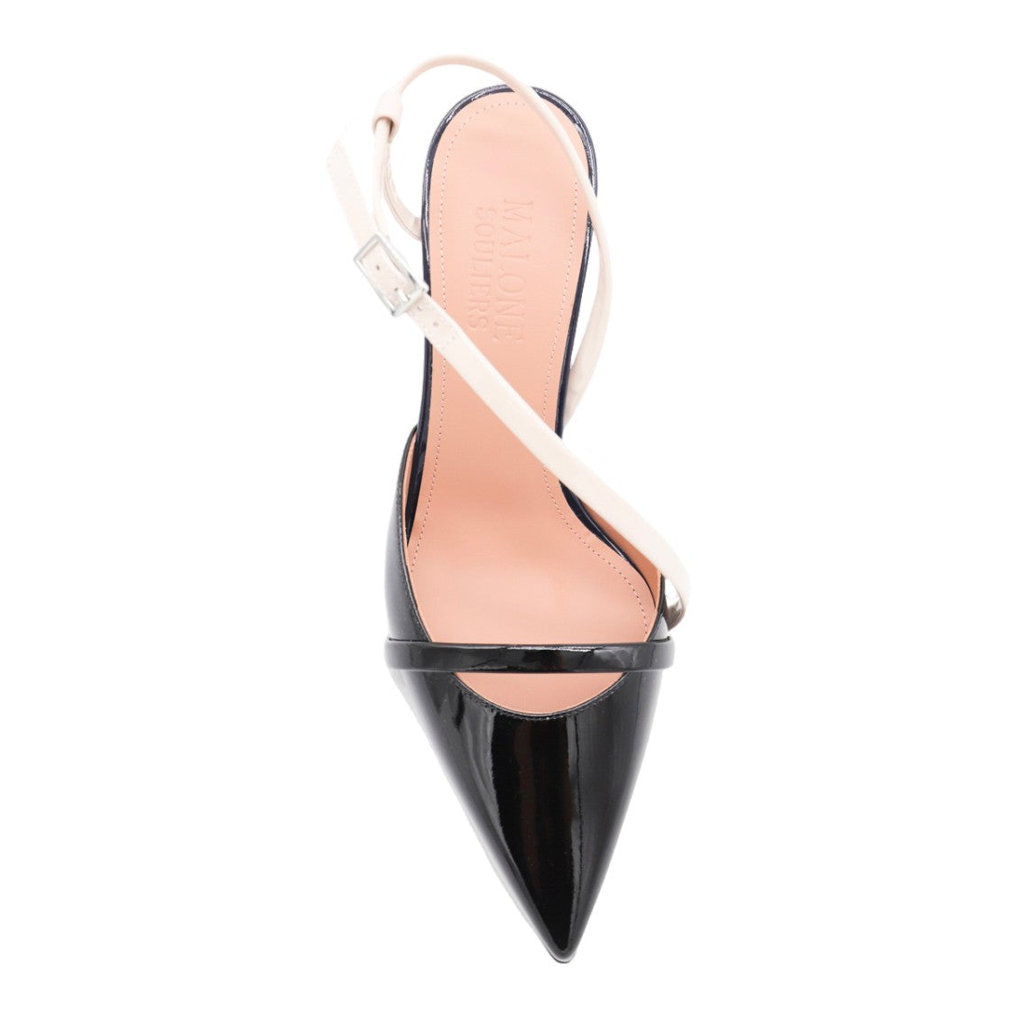 Malone Souliers Pointed-Toe Slingback Heels With Glossy Patent Finish