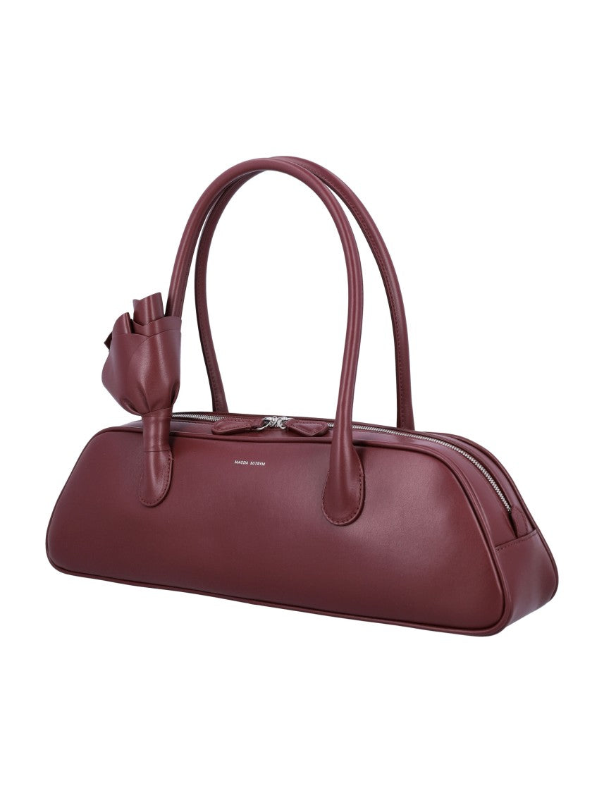 Magda Butrym Brigitte Burgundy Handbag With Structured Silhouette