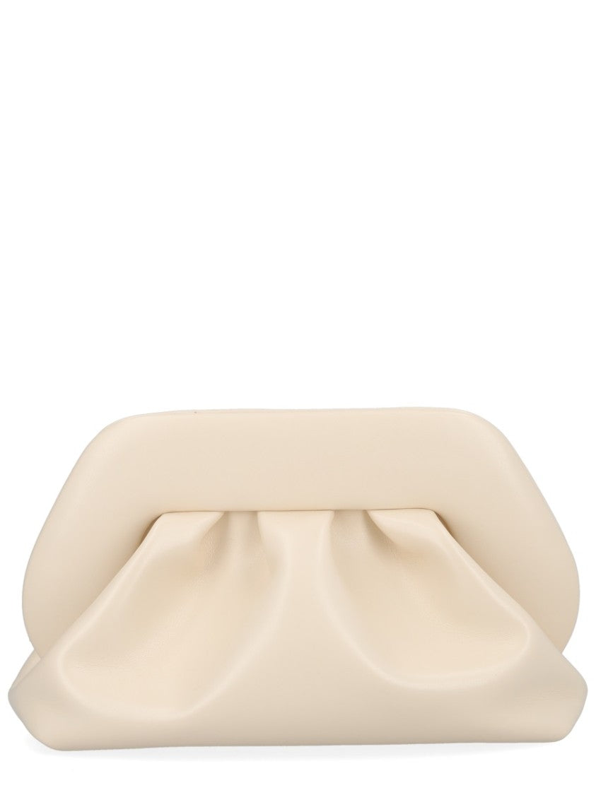 Themoirè Neutrals Bios Soft Gathered Matte Frame Clutch