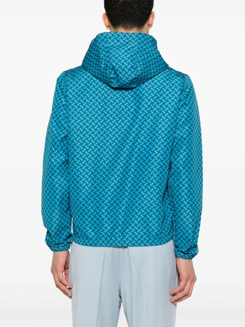 Drumohr Geometric Pattern Lightweight Jacket