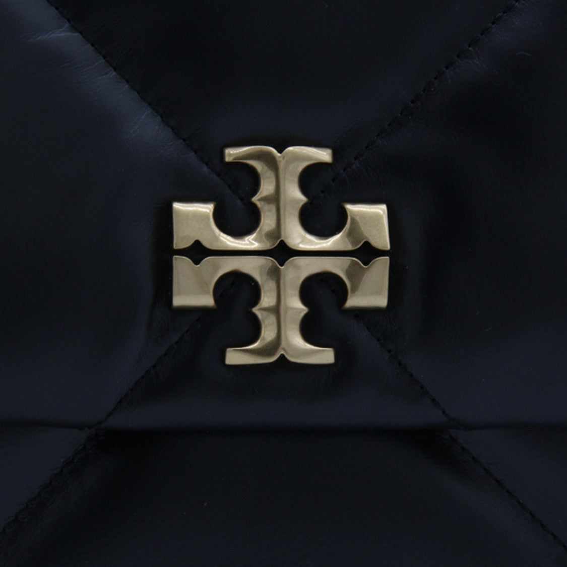 Tory Burch Black Leather Kira Diamond Shoulder Bag