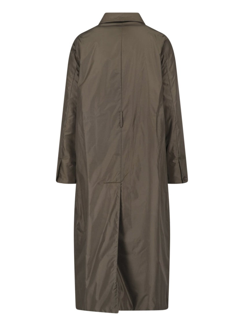 Aspesi Dark Green Nylon Waterproof Trench Coat