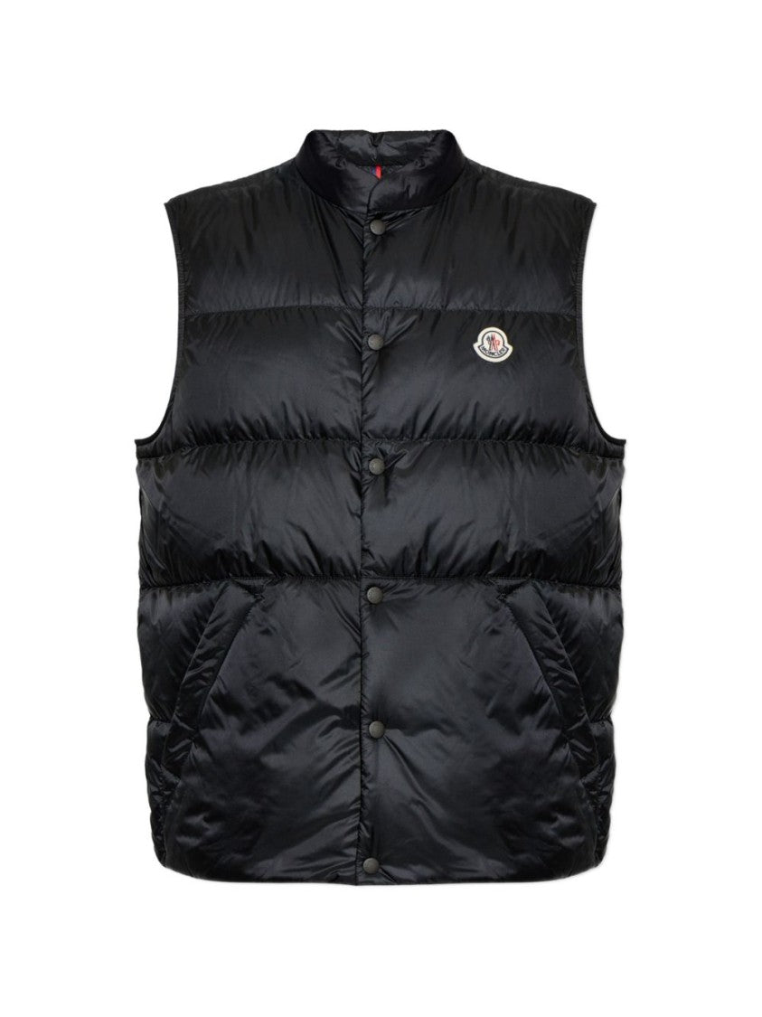 Moncler High Collar Sleeveless Puffer Vest With Quilted Padding