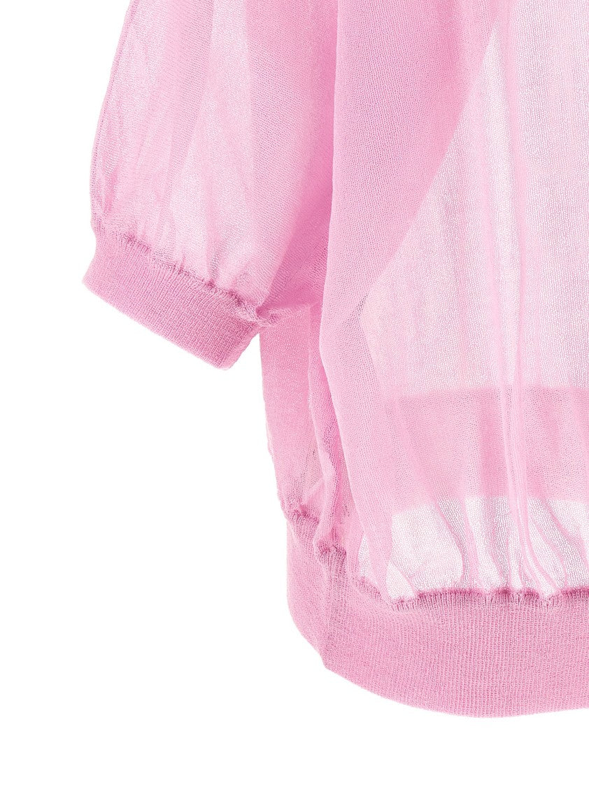 Nude Semi-Sheer Cotton Sweater