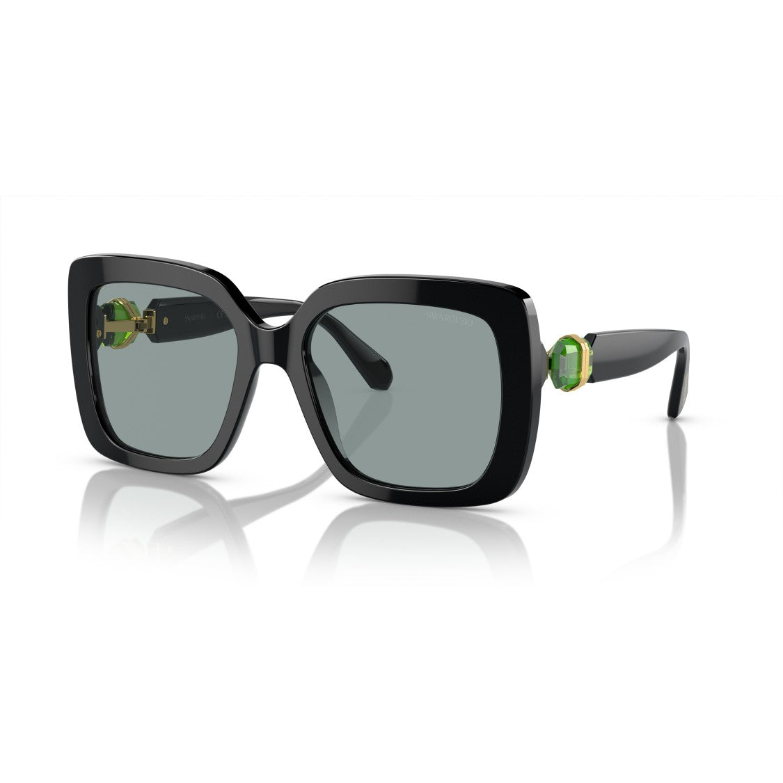 Swarovski 0Sk6001 Oversized Square Sunglasses With Crystal-Embellished Temples