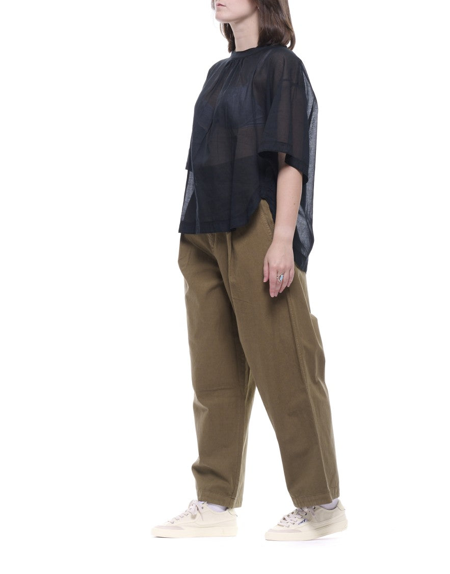 Eat Dust 673 Wide Round-Leg Pleated Carpenter Trousers With Utility Pocket