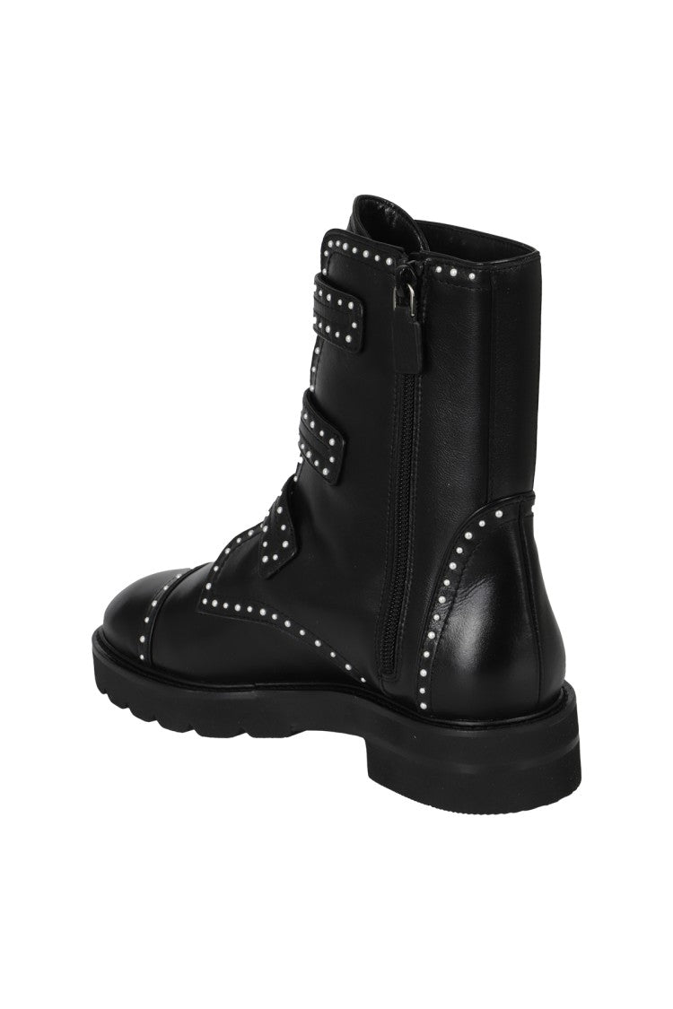Stuart Weitzman Ankle-High Black Leather Boots