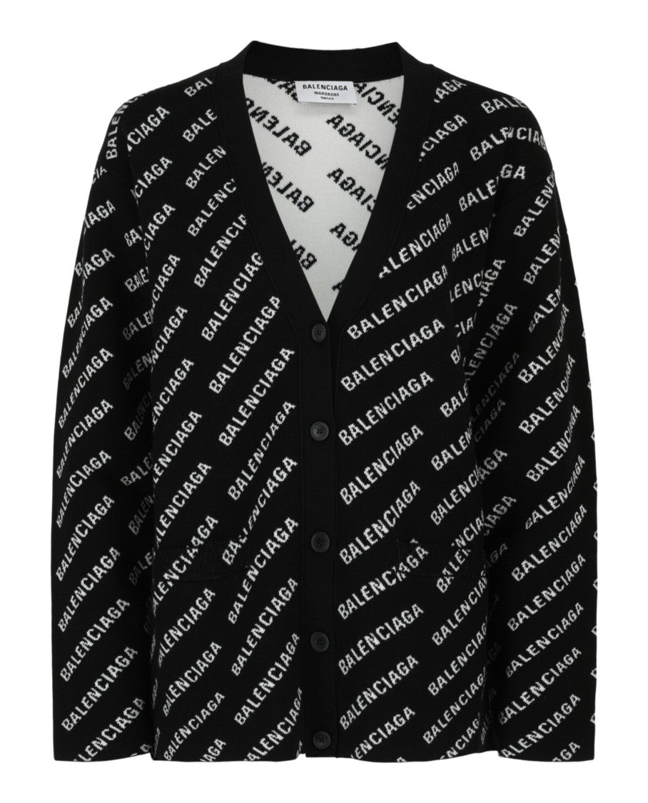 Balenciaga Allover Logo Cardigan