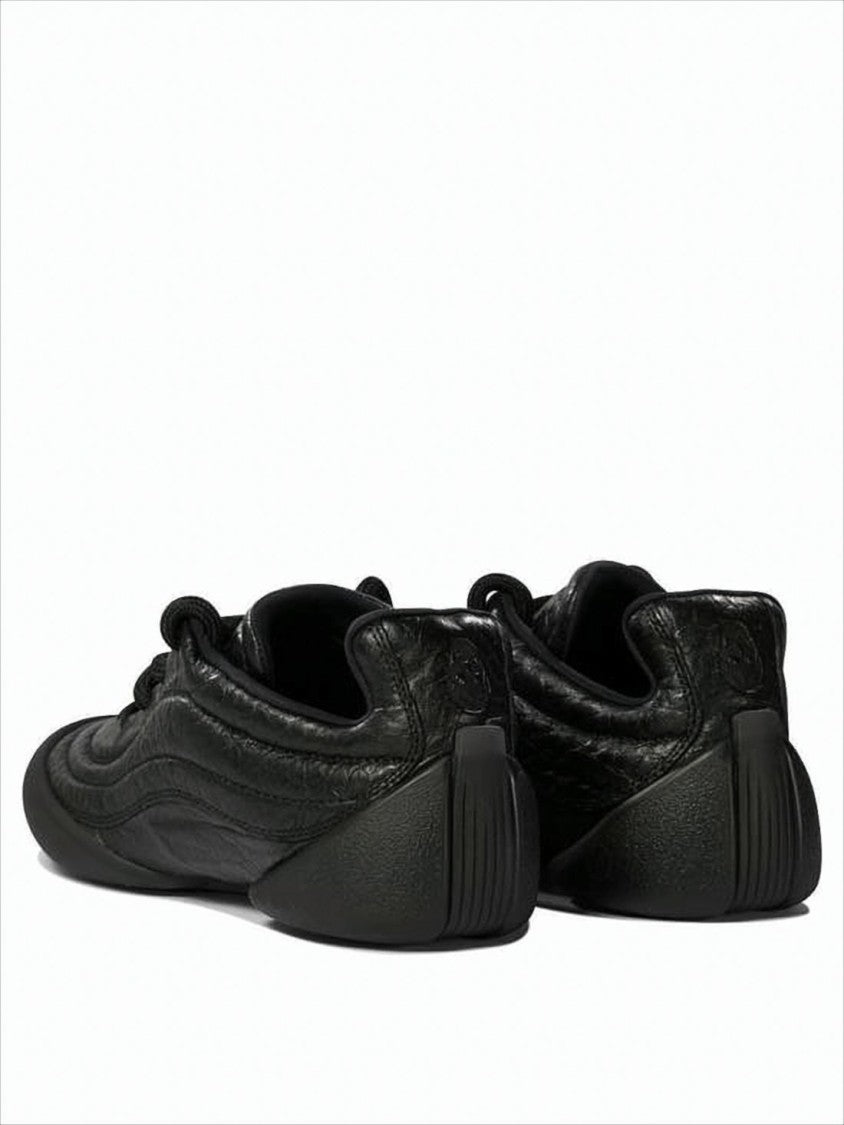 Alexander Mcqueen Textured Lambskin Leather Sneakers With Rounded Toe