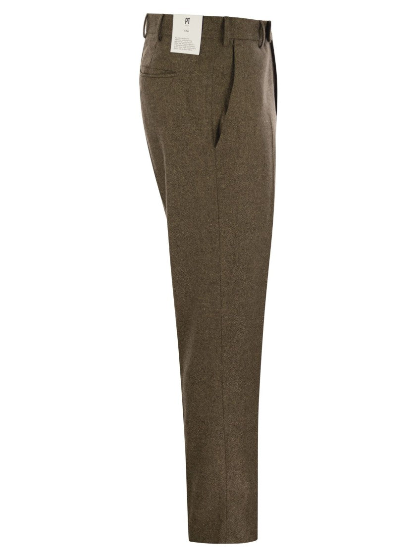 Pt Torino Rebel - Wool And Silk Flannel Trousers