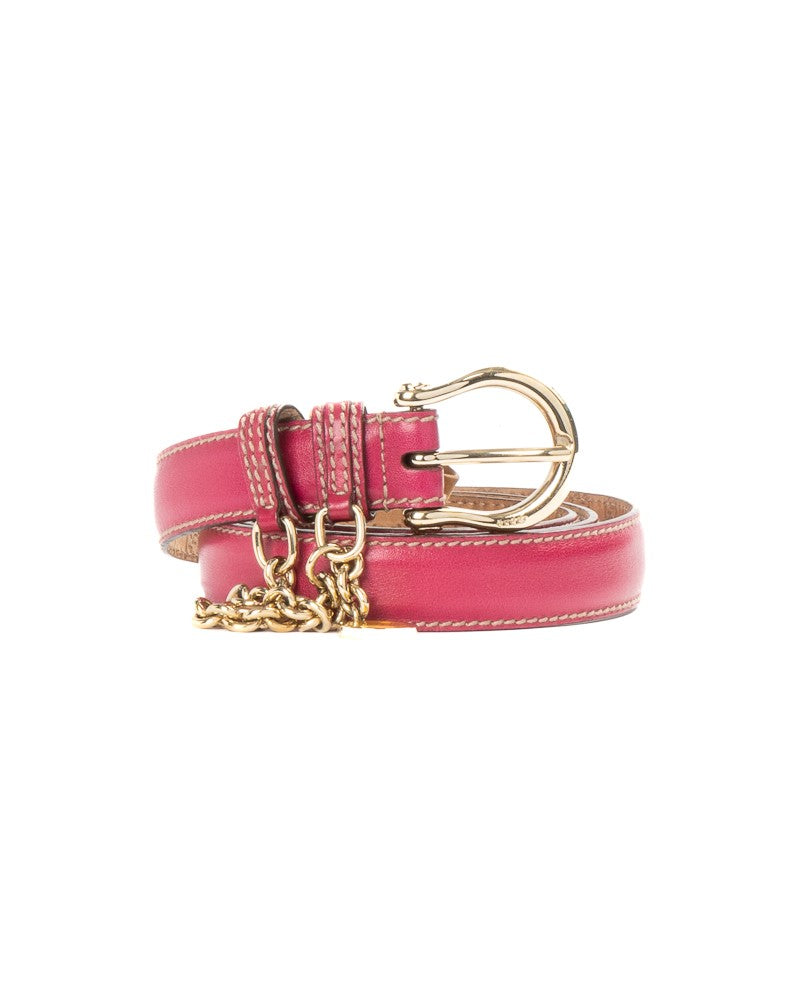 Gucci Fuchsia Vintage Charm Leather Belt