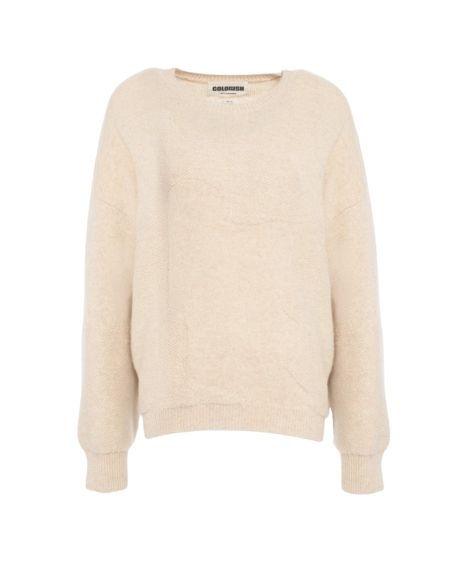 Crush Cashmere Sweater With Textured Knit And Relaxed Fit