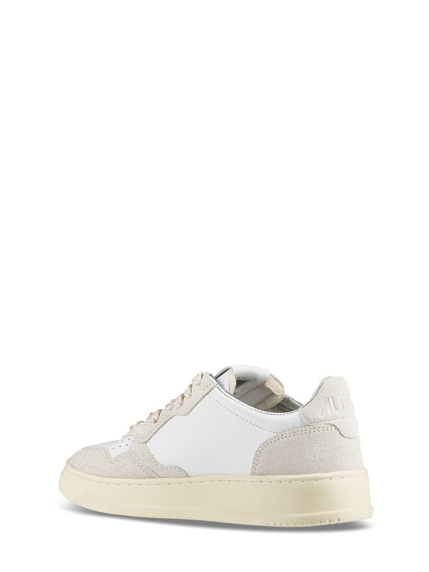 Autry Sporty White Sneakers With Textured Leather