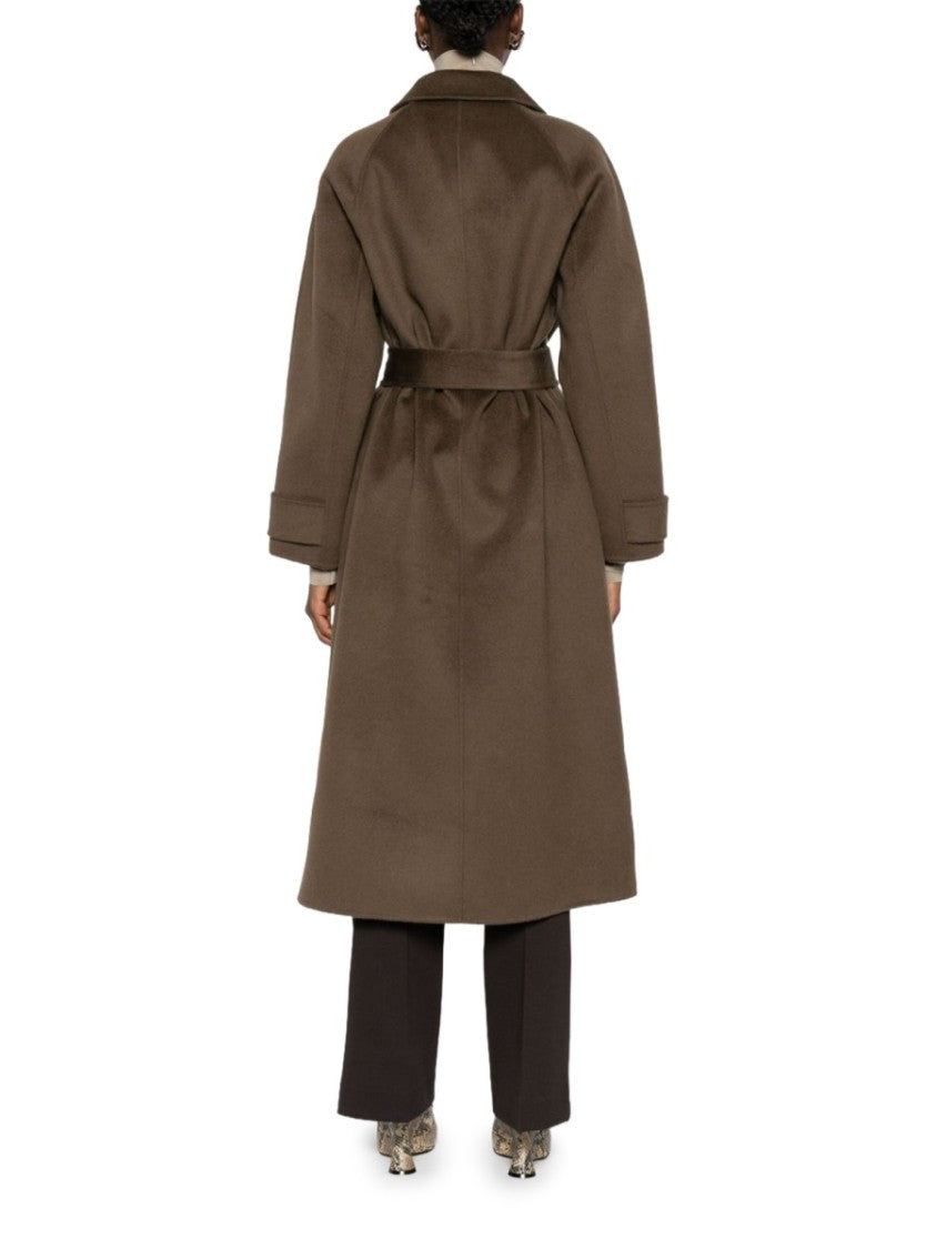 The Dynamis Studio Brown Double-Breasted Wool Trench Coat