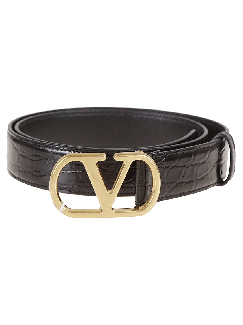 Valentino Garavani H. 30 Crocodile Leather Belt
