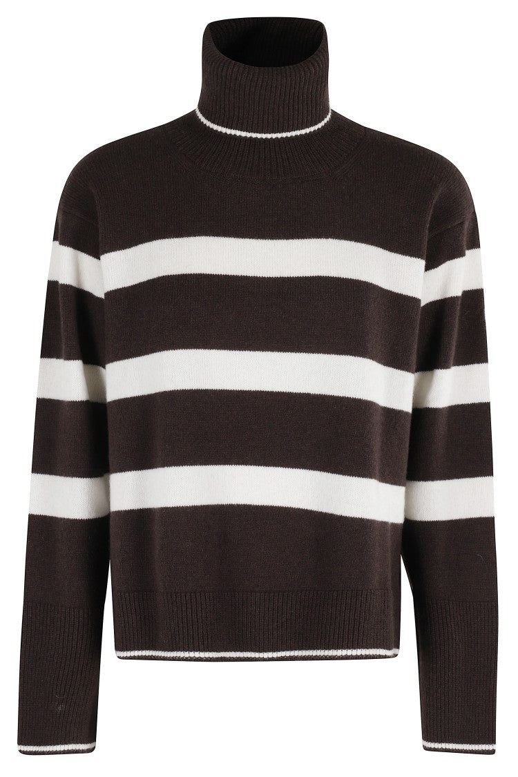 Seventy Striped Oversized Cyclist Sweater With High Collar