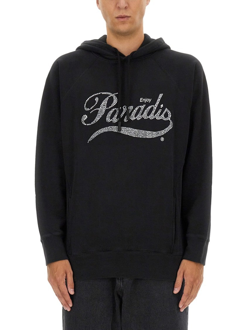 3.Paradis Relaxed Fit Black Hoodie
