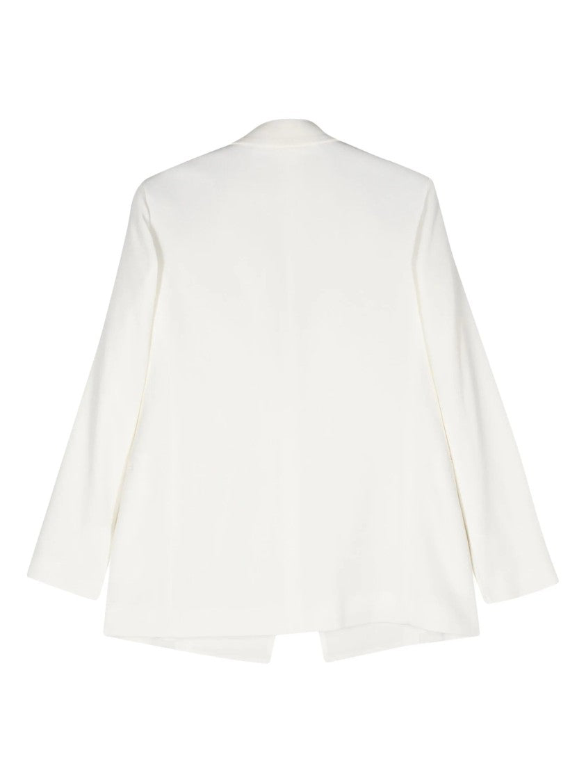 Lanvin Beige Single-Breasted Silk-Blend Blazer