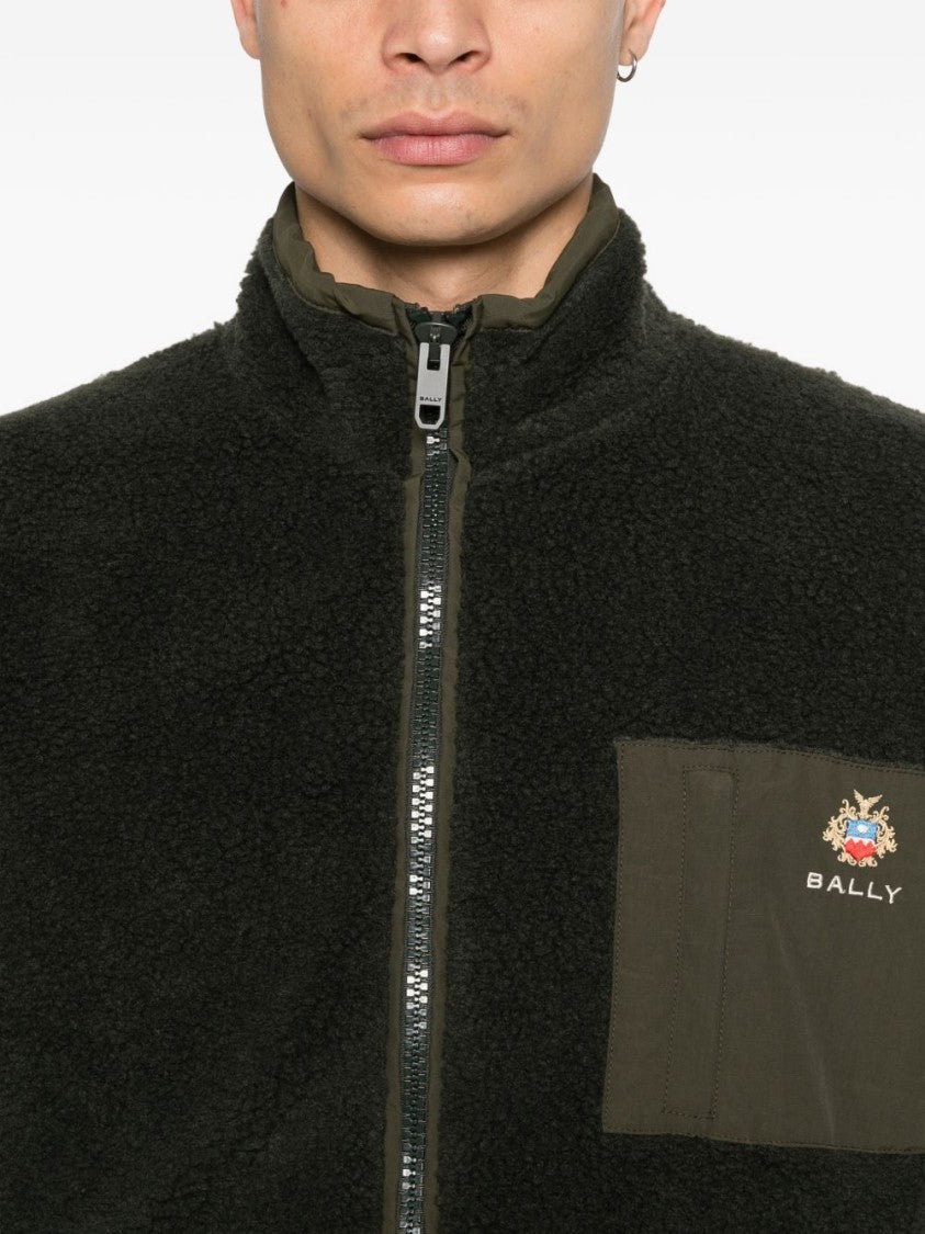 Bally Fleece Texture Sweater With Crest Motif