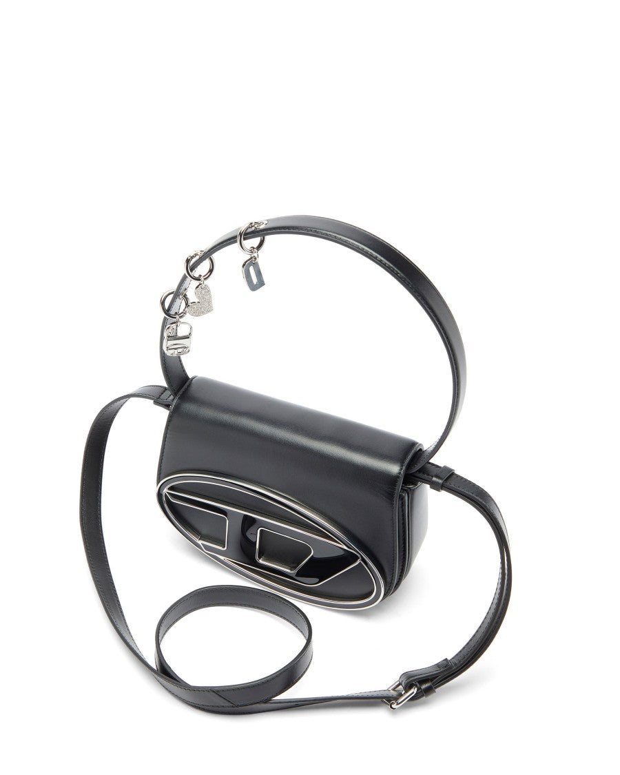 Diesel Structured Black Shoulder Bag With Removable Charms