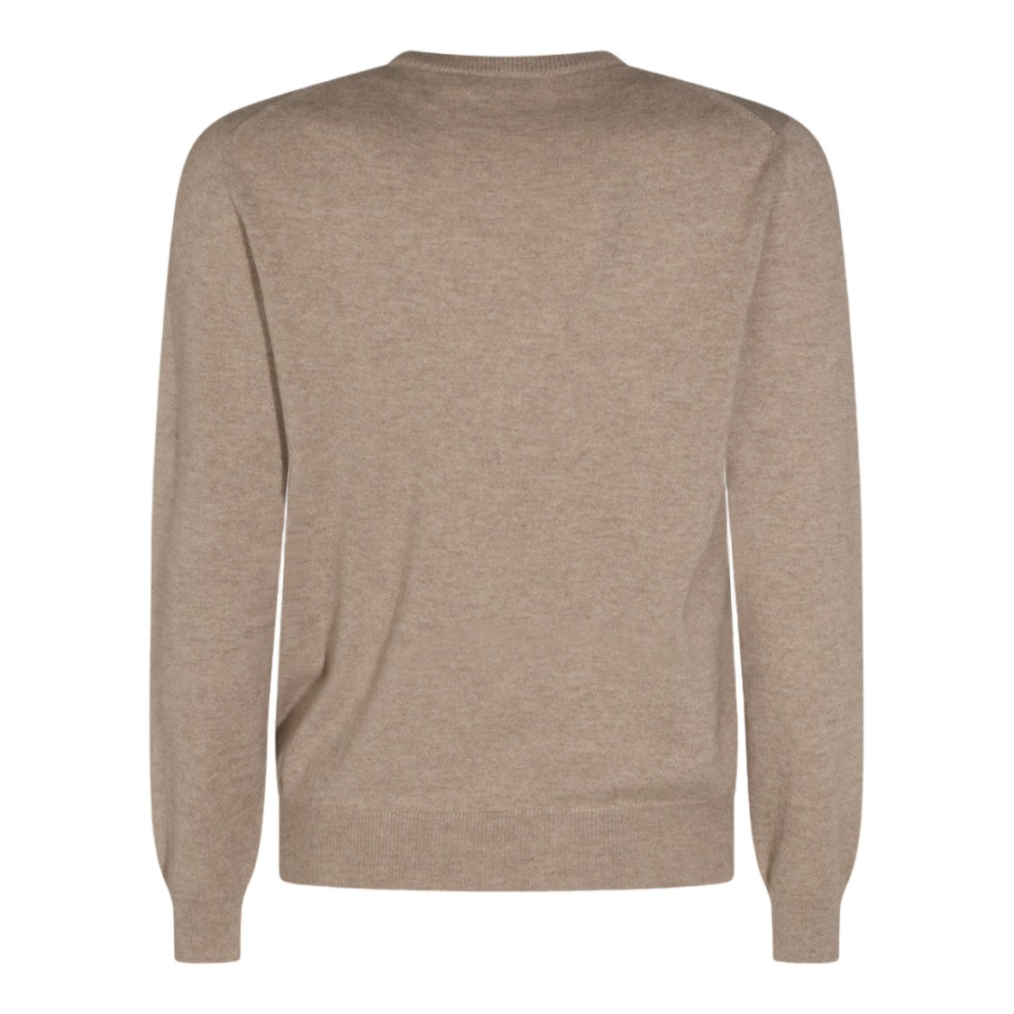 Malo Crew Neck Fine-Knit Sweater In Neutral Beige