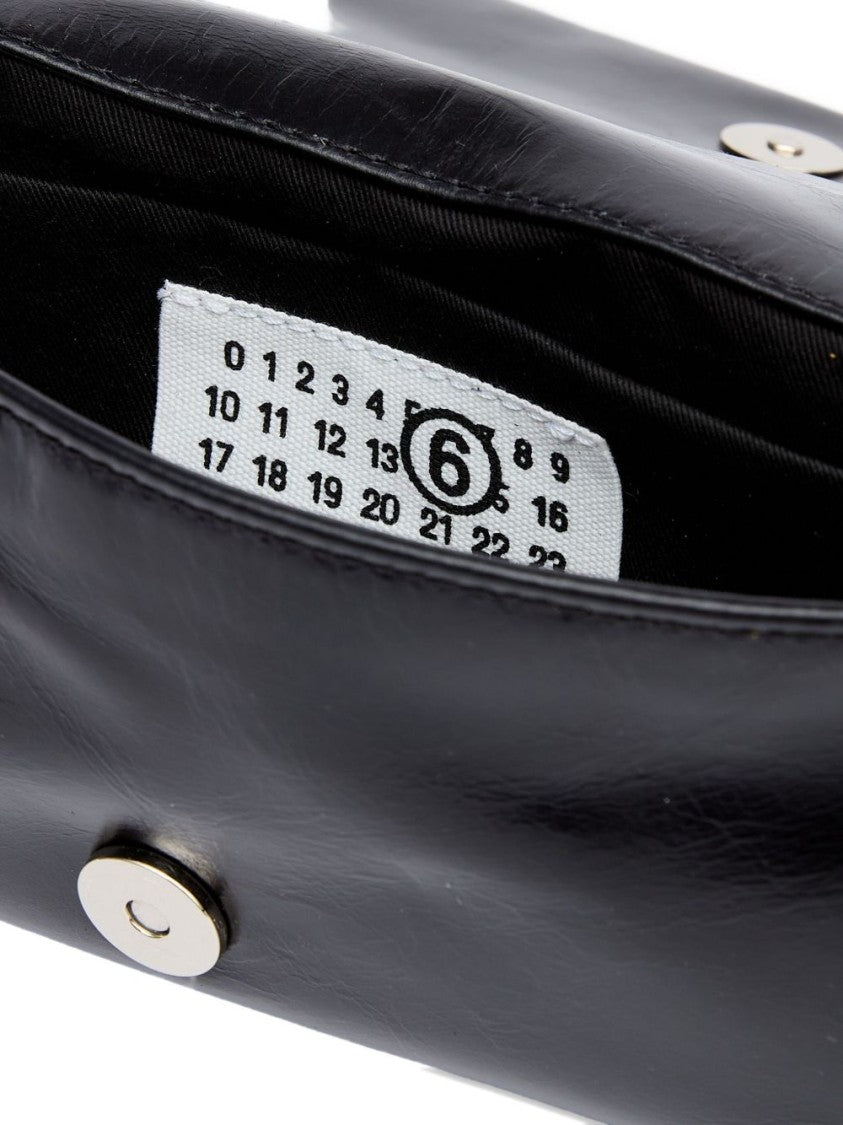 Mm6 By Maison Margiela Nero Vitello Leather Shoulder Bag