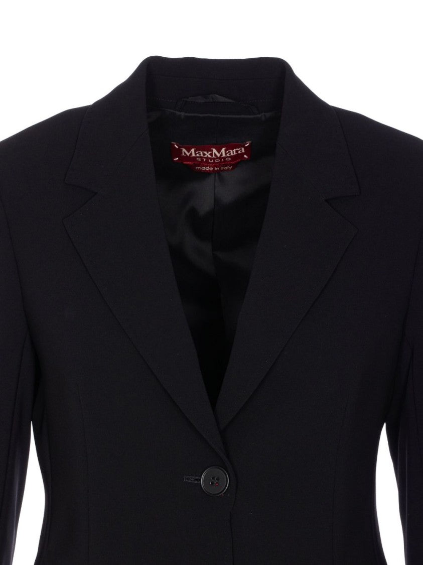 Max Mara Tailored Black Jacket With V-Neckline And Button Closure