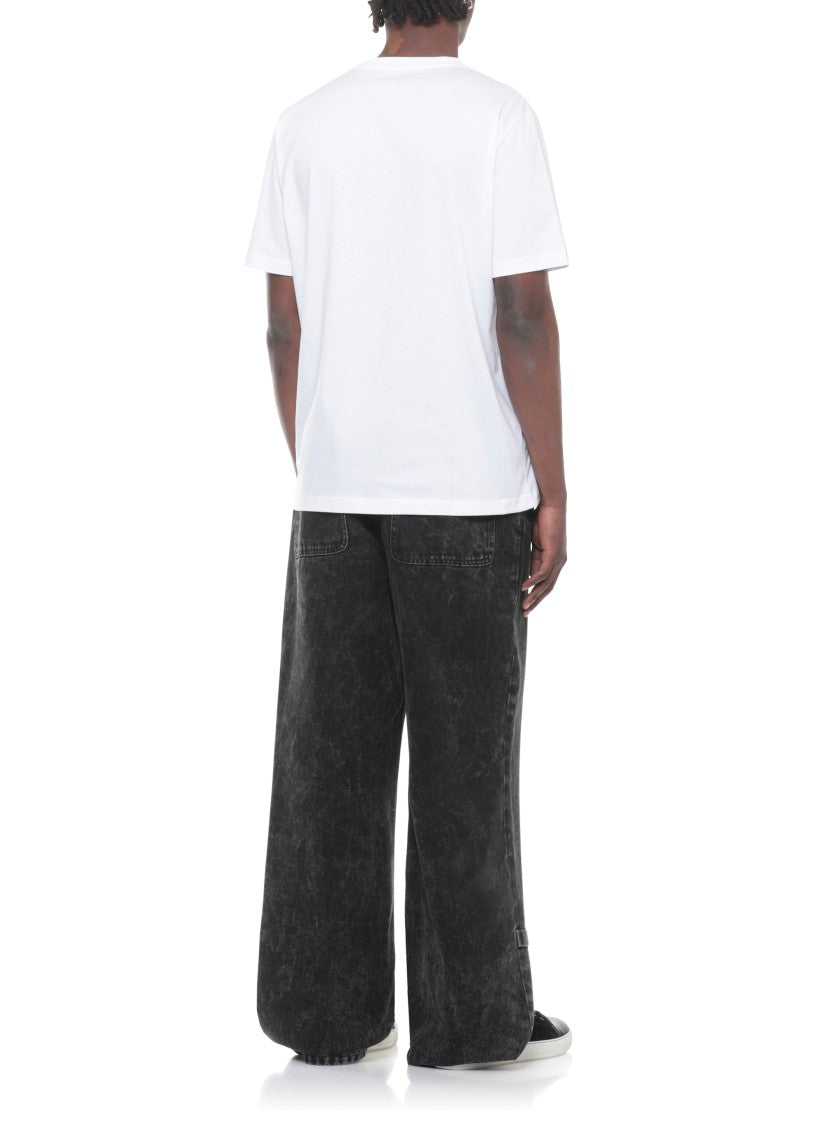 Lanvin White Embossed Logo Cotton T-Shirt