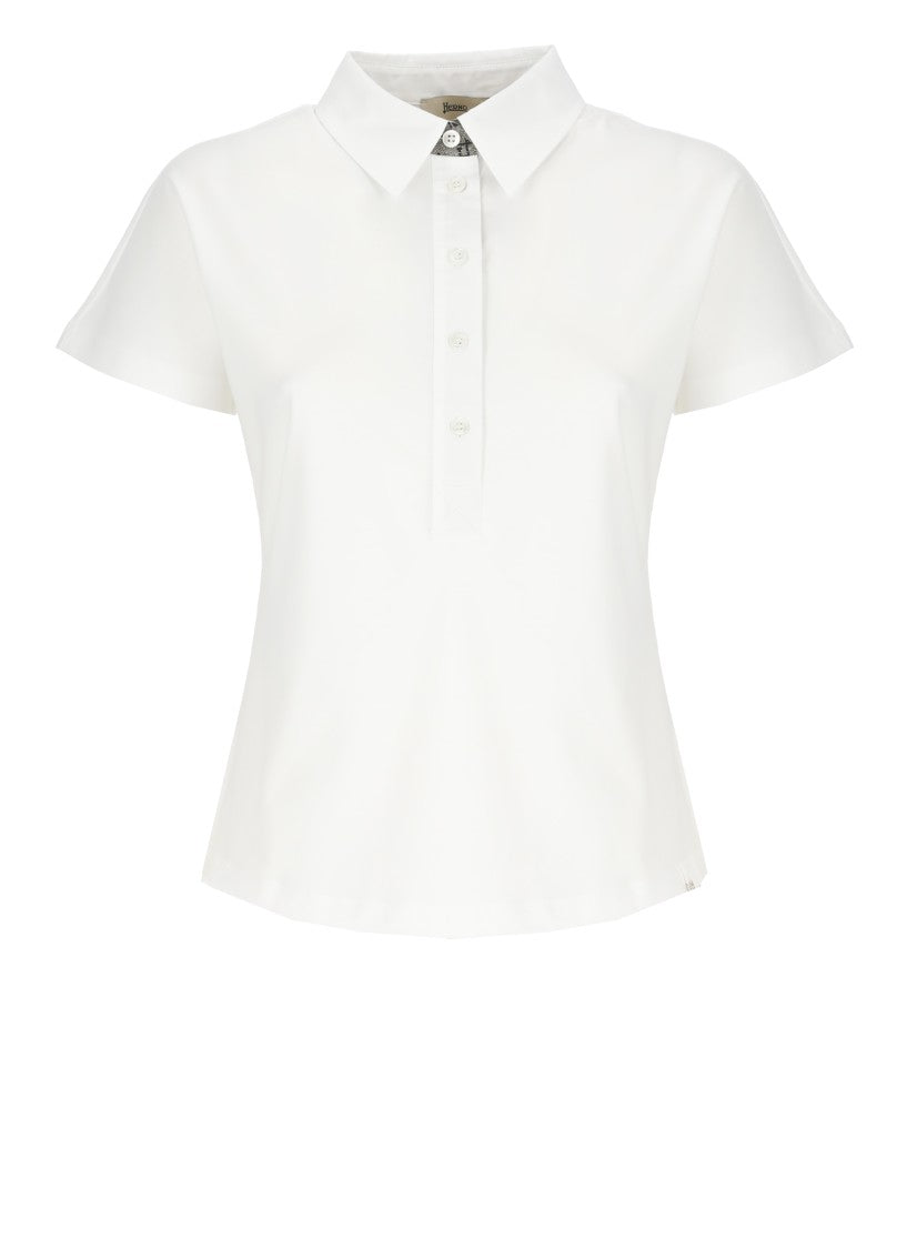 Herno White Cotton Polo Shirt