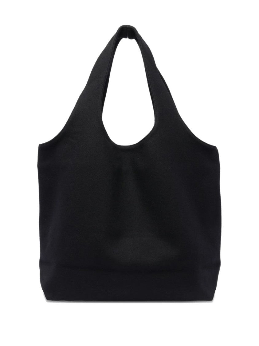 A.P.C. Structured Black Wool Blend Tote Bag