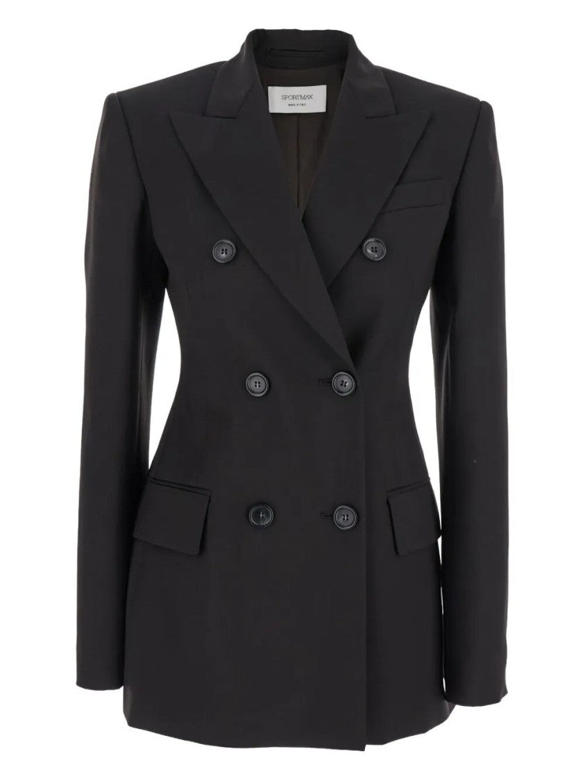 Sportmax Tailored Black Double-Breasted Jacket