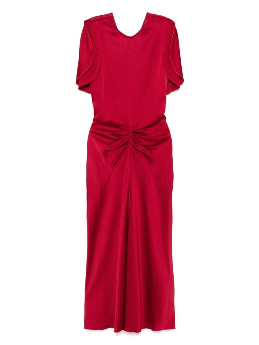 Victoria Beckham Midi Dress With Flutter Sleeves