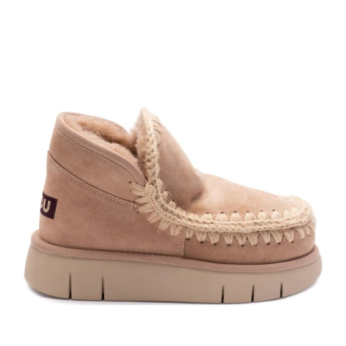 Mou Brown Eskimo Bounce Sheepskin Whipstitch Boots