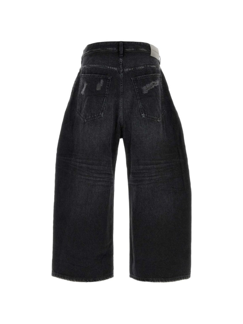 Balenciaga Blue Curved Mid-Waist Denim Shorts