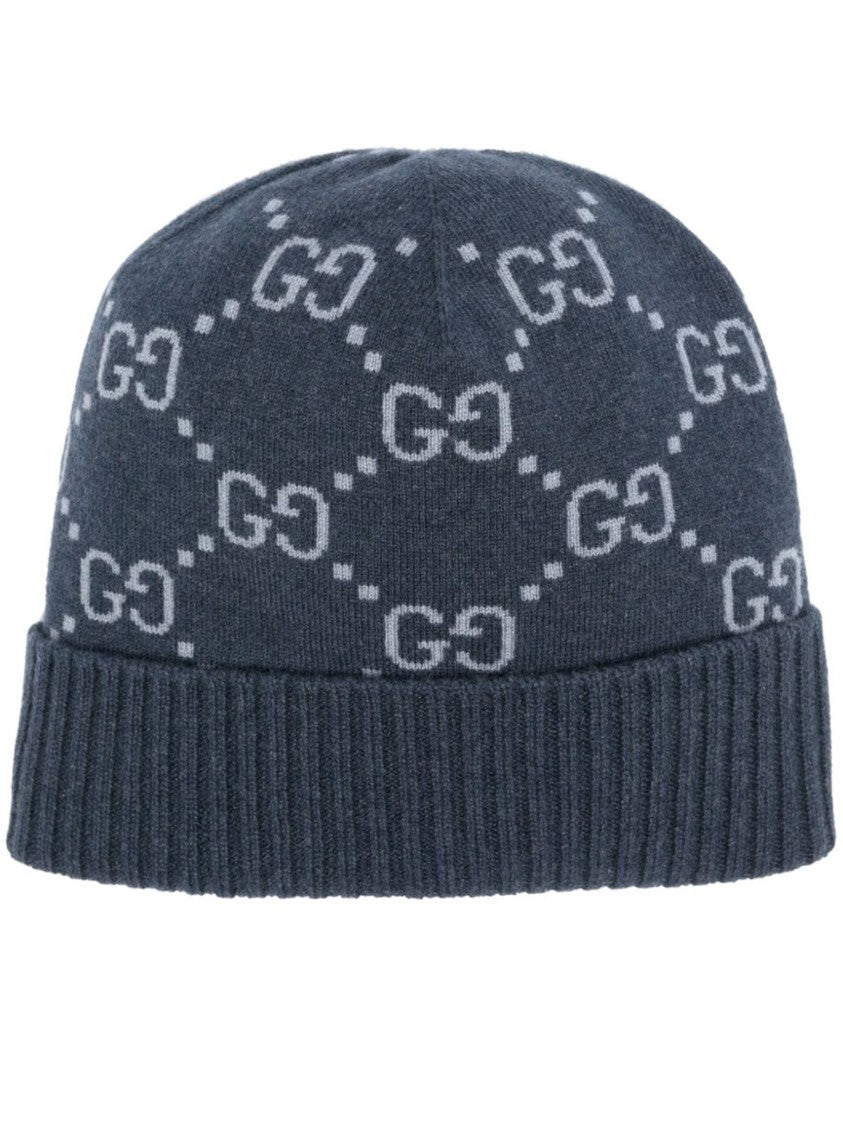 Gucci Blue Nuancie Knit Double G Beanie