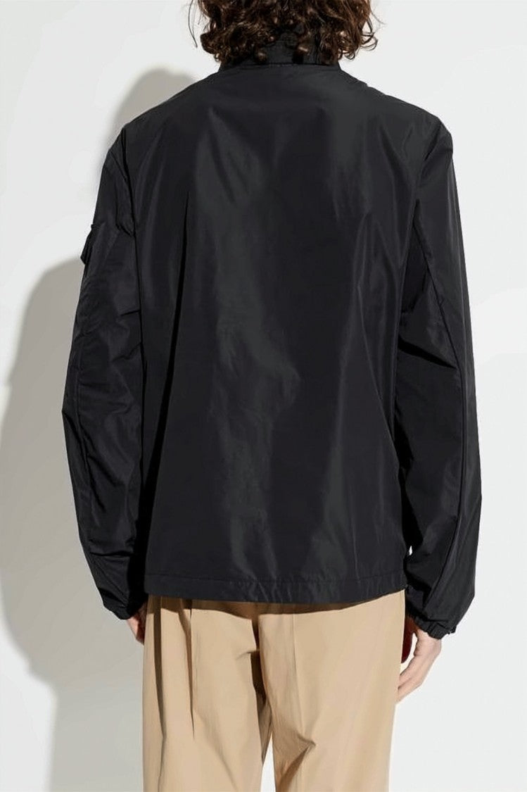 Moncler Lightweight Black Moncler Jacket With High Collar