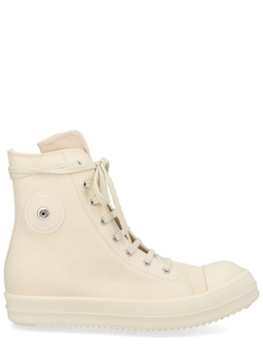 Drkshdw By Rick Owens High-Top Monochromatic Cotton Denim Sneakers