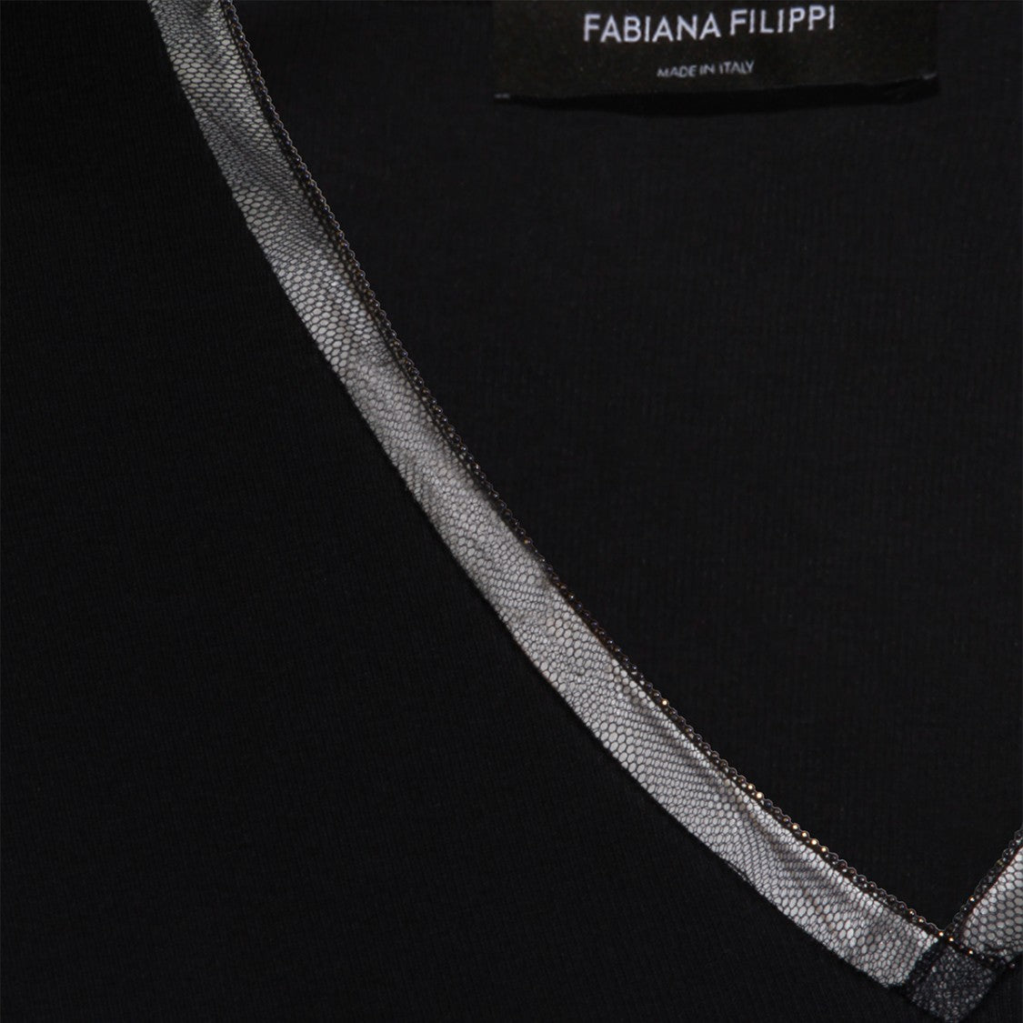 Fabiana Filippi Fitted Long-Sleeved Top With Deep V-Neckline