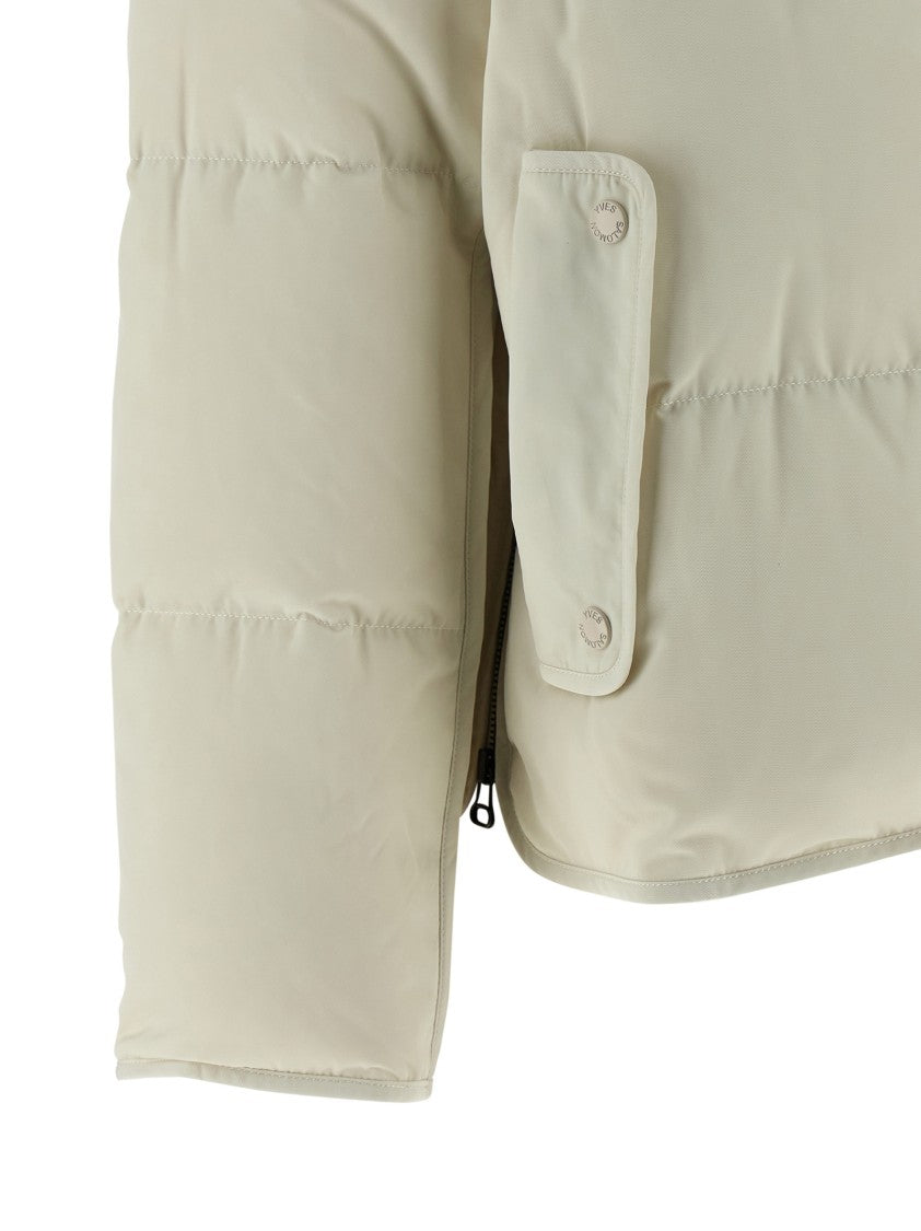 Yves Salomon Fur Insert Cropped Down Jacket