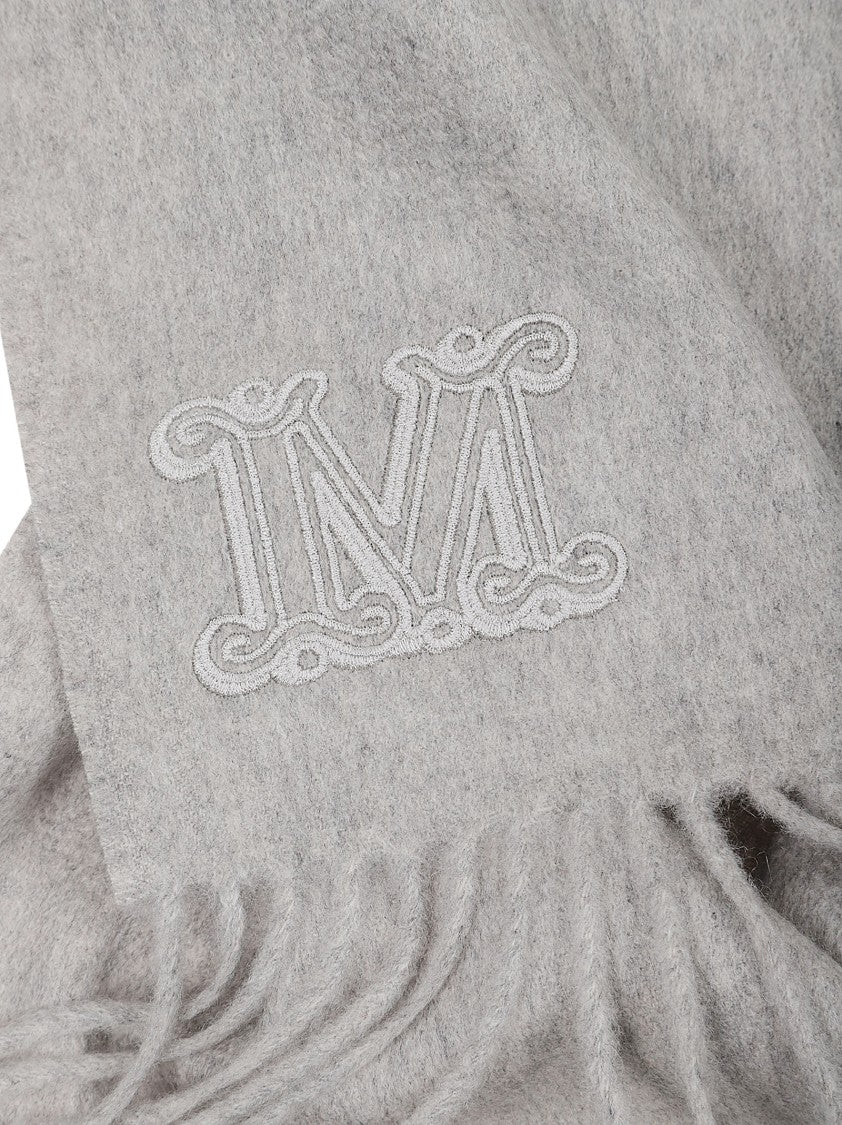 Max Mara Wsdalia Long Fringed Monogram Cashmere Scarf