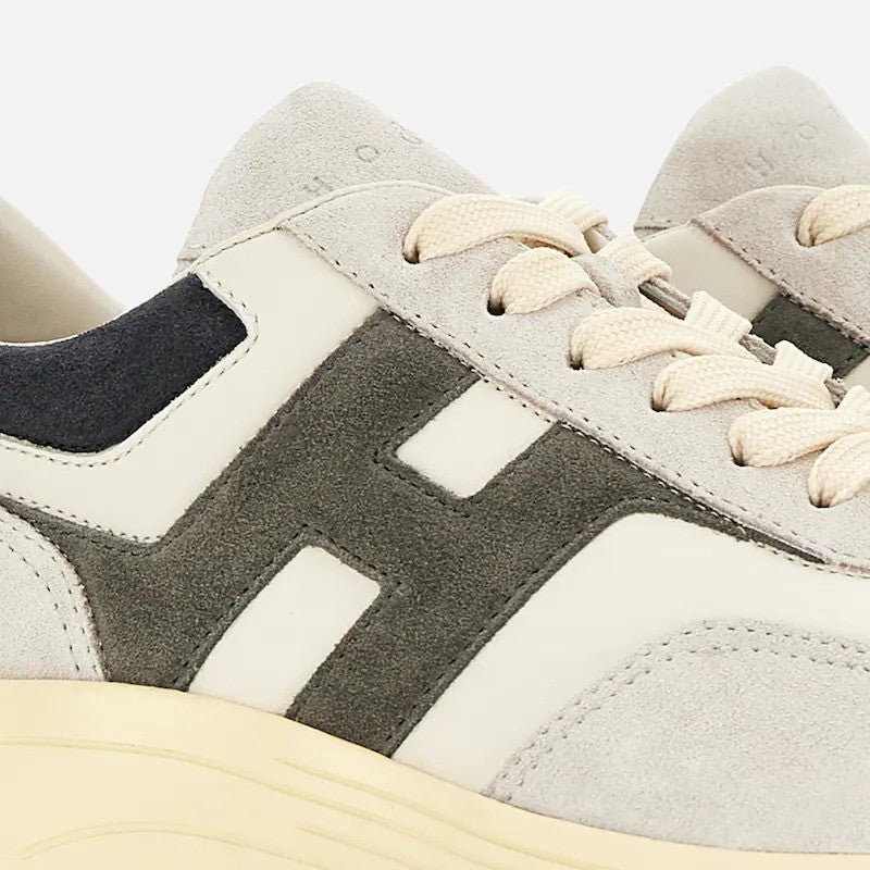 Hogan Suede Leather Chunky Cream Sole Sneakers
